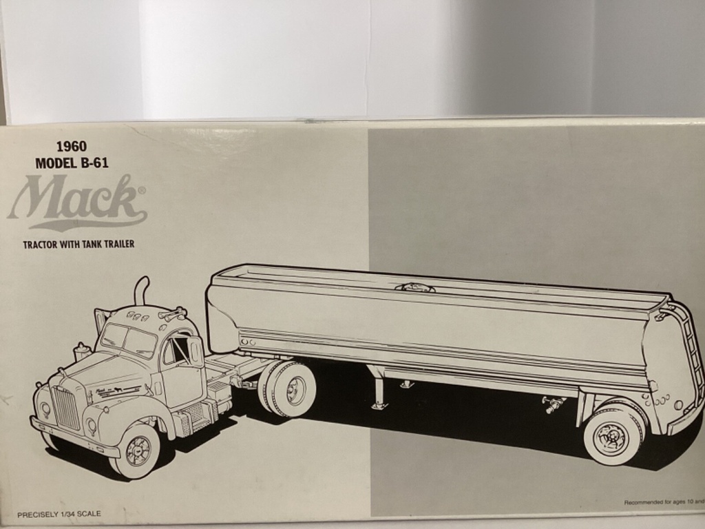 First Gear 1:34 1960 Holtzman Oil Mack Truck Model B-61 W/ Tanker In Orig. Box image