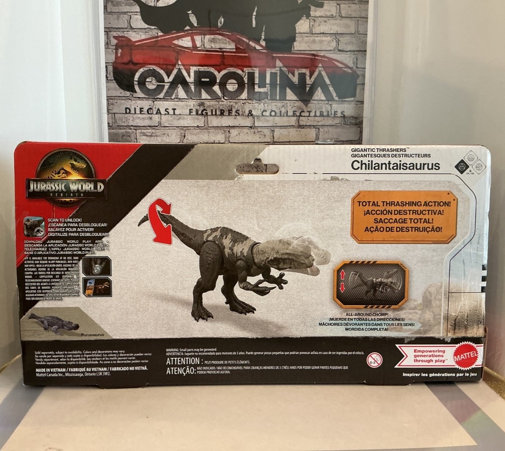 MATTEL- JURASSIC WORLD REBIRTH GIGANTIC THRASHERS- CHILANTAISAURUS image