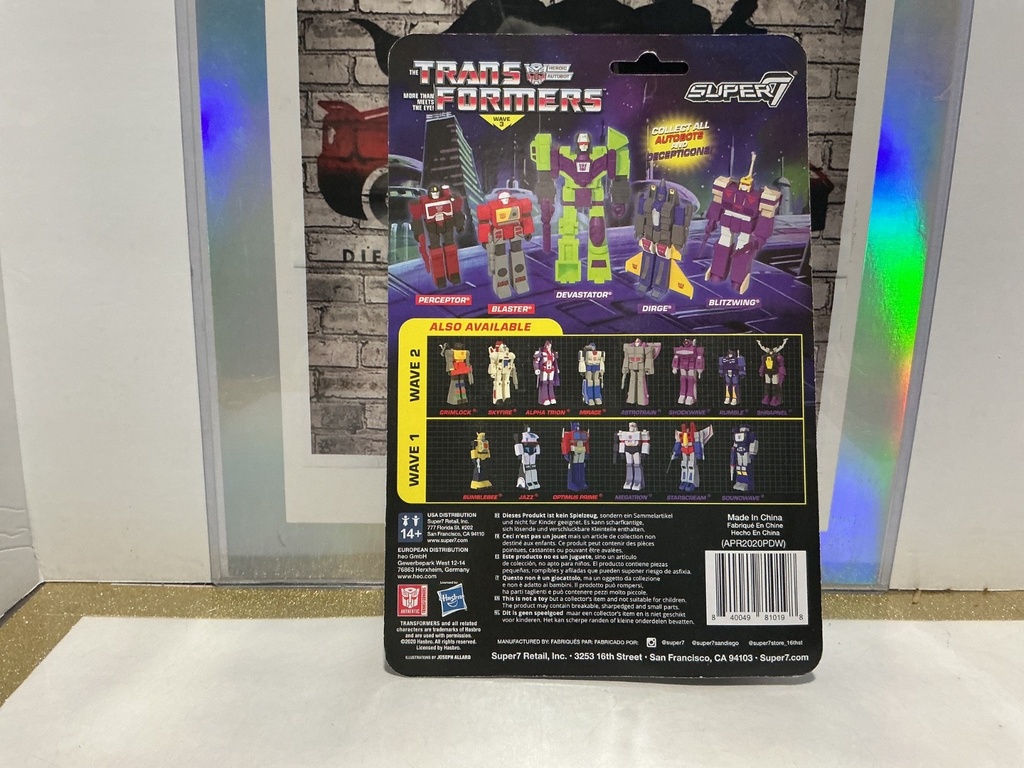 SUPER7 - [BENT CARD] TRANSFORMERS: BLACK/SILVER FALLEN LEADER OPTIMUS PRIME image