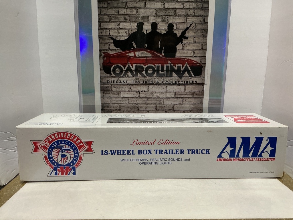 A.M.A LIMITED EDITION 18-WHEEL BOX TRAILER TRUCK COINBANK 75TH ANNIVERSARY image