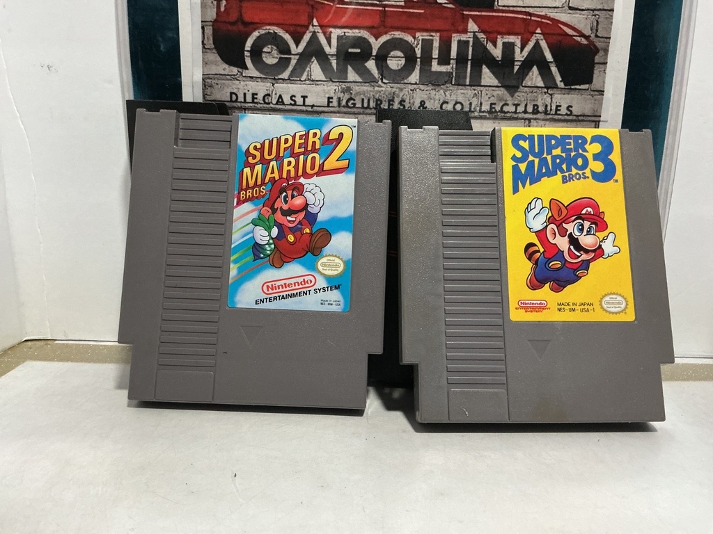 NINTENDO NES SYSTEM - SUPER MARIO BROS 2 & 3 WITH BLACK SLEEVES CARTRIDGES image