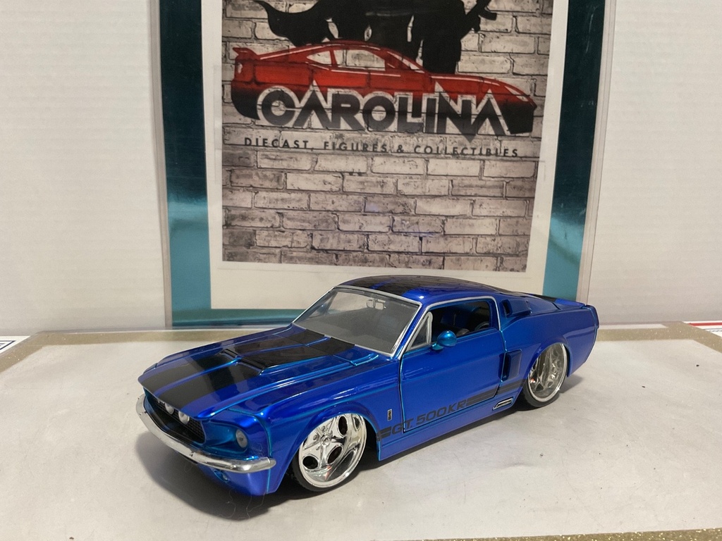 1:24 JADA BIG TIME MUSCLE FORD SHELBY GT500 KR BLUE ON BLACK image
