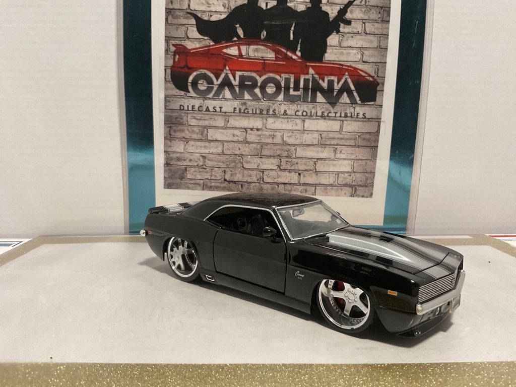 1:24 JADA BIG TIME MUSCLE 1969 CHEVROLET CAMARO BLACK ON BLACK image