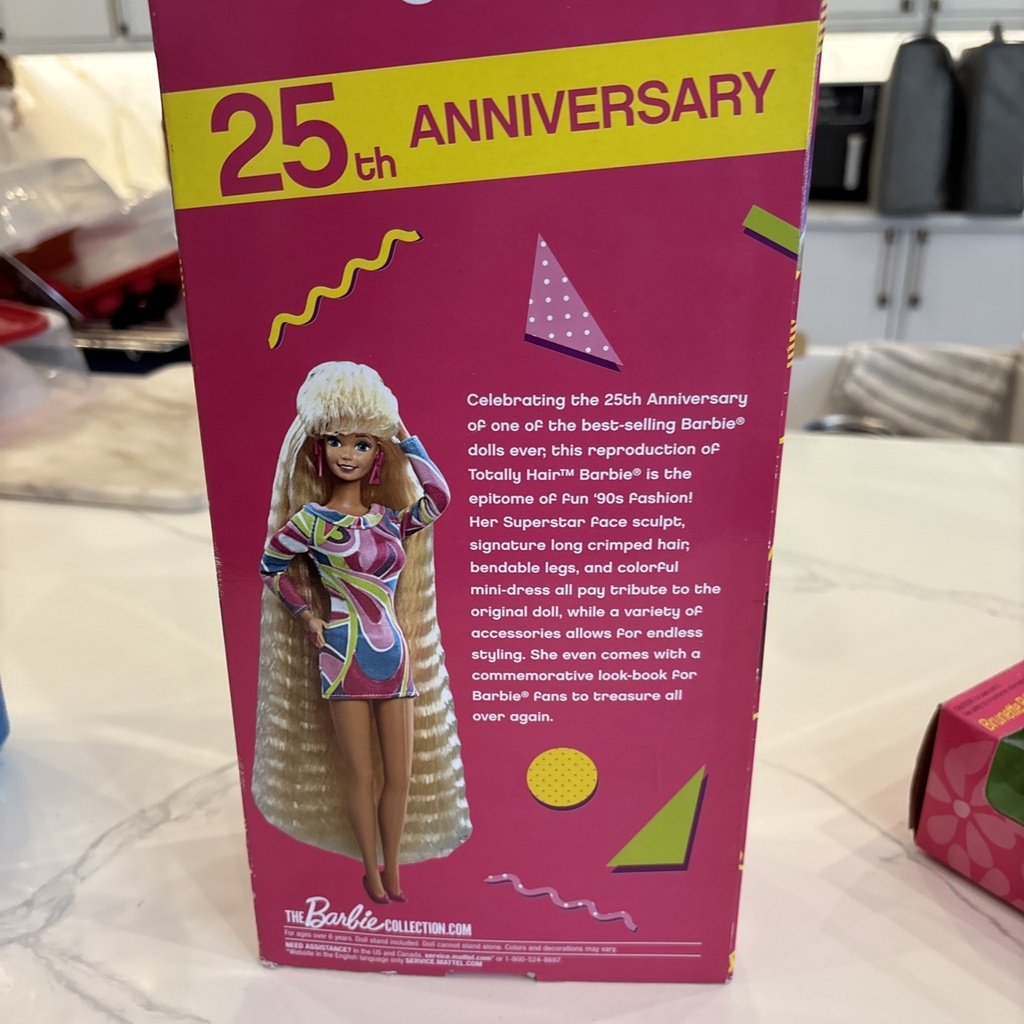 1991 NRFB Totally Hair BLOND & BrunetteBarbie Mattel NEW w DEP GEL image