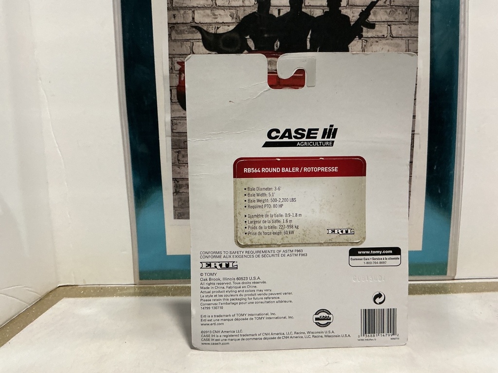1/64 SCALE - ERTL/CASH IH RB564 ROUND BALER image