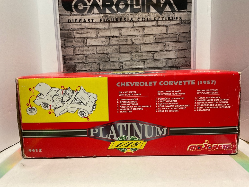 1/18 MAJORETTE PLATINUM CHEVROLET CORVETTE 1957 image