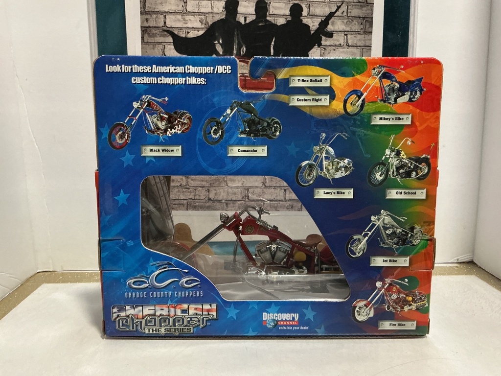 1/18 SCALE O.C.C. CHOPPERS - FIRE BIKE SCUFF ON BOX image