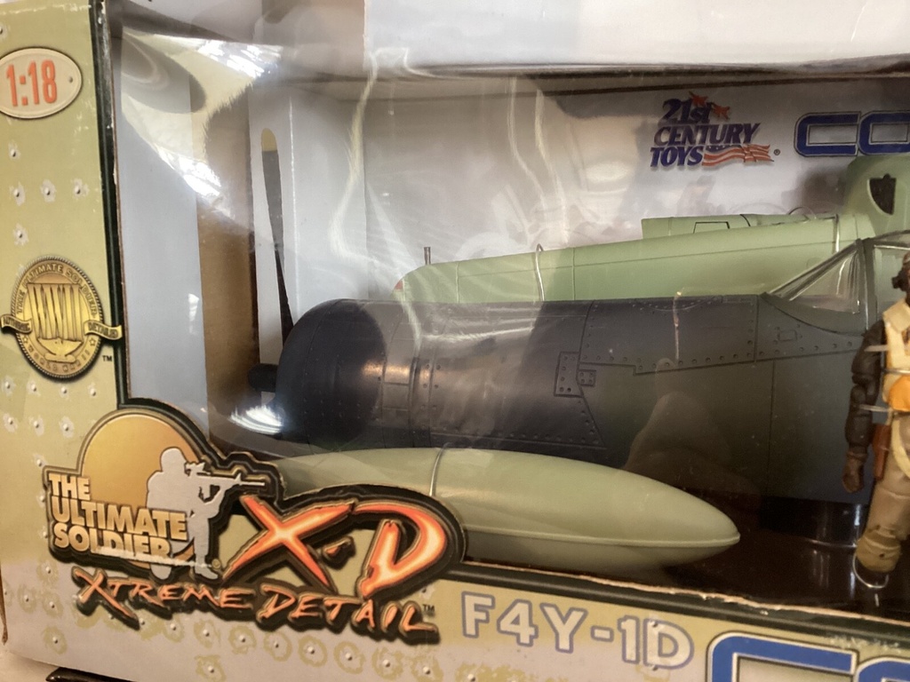 The Ultimate Soldier 21st Century Toys 1:18 F4Y-1D Corsair RAF plastic has dent image