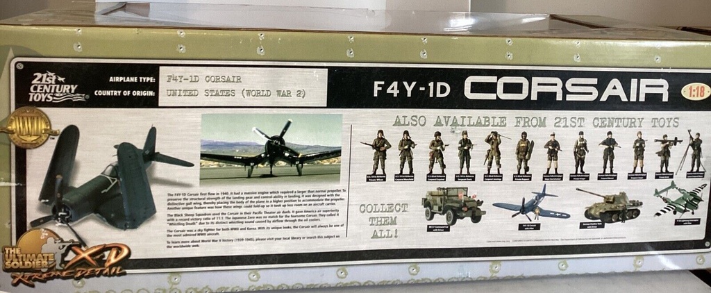 The Ultimate Soldier 21st Century Toys 1:18 F4Y-1D Corsair RAF plastic has dent image