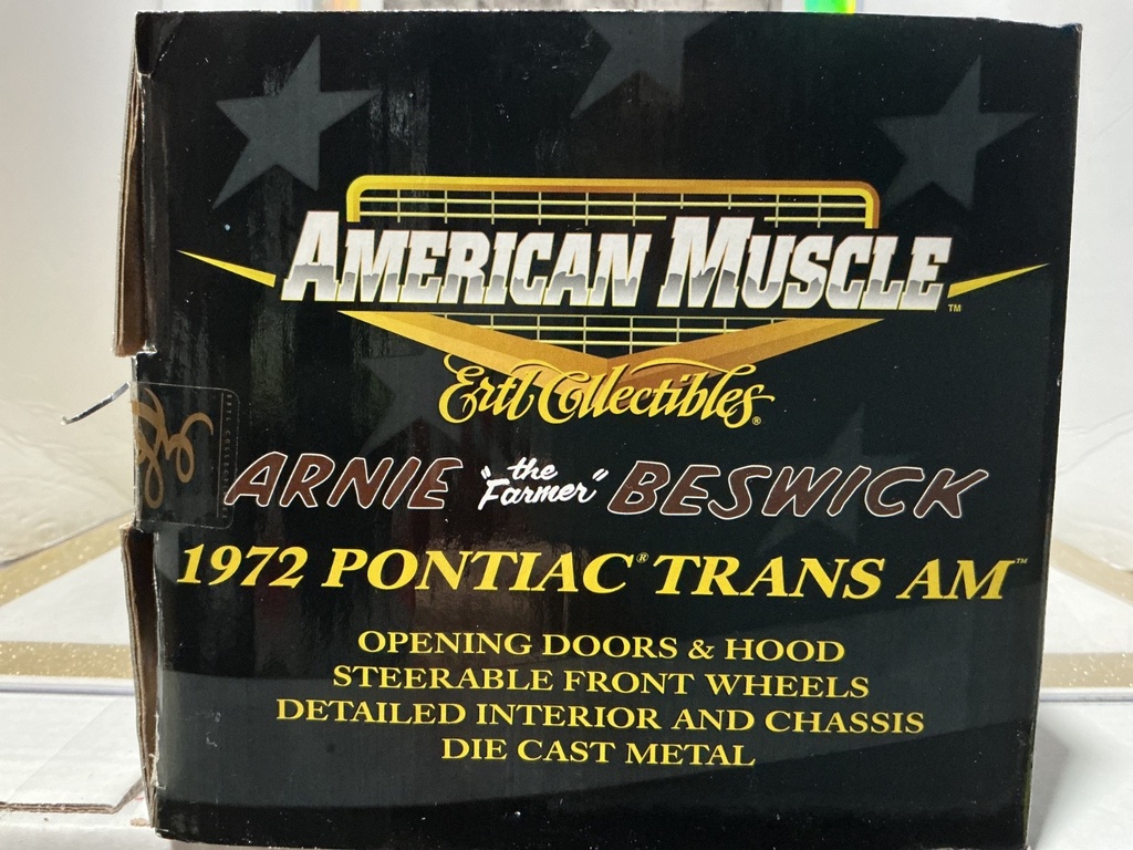 1/18 ERTL/AMERICAN MUSCLE 10 YEARS - ARNIE THE FARMER BESWICK 1972 PONTIAC TRANS image