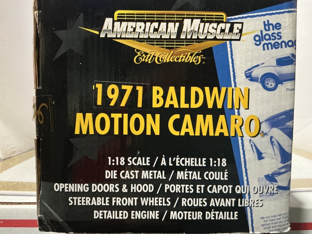 1/18 ERTL / AMERICAN MUSCLE - 1971 BALDWIN MOTION CAMARO [YELLOW/BLACK] image