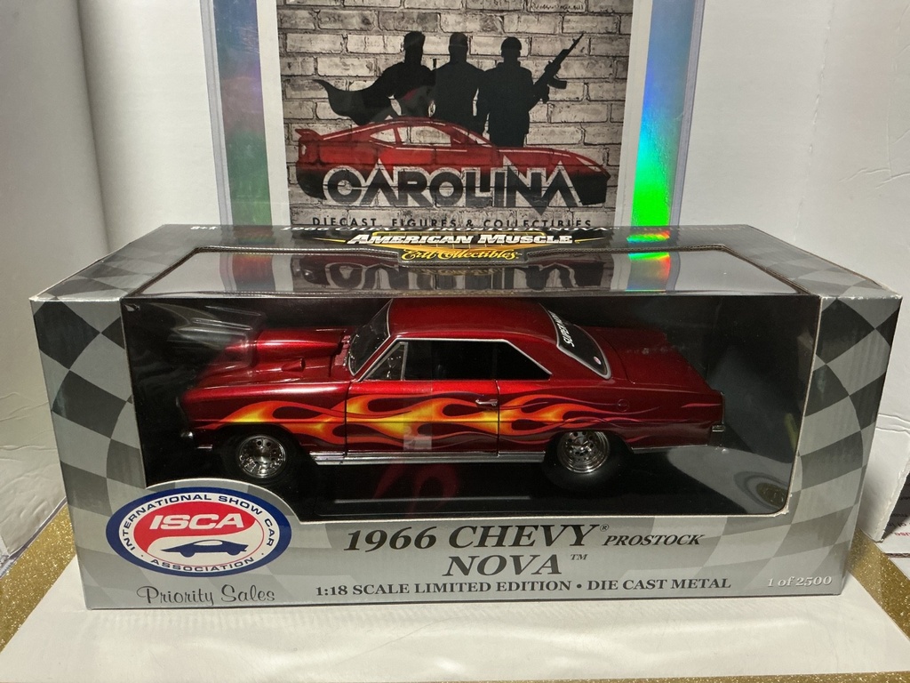 1/18 ERTL/INTERNATIONAL SHOW CAR ASSOCIATION 1966 CHEVY PROSTOCK NOVA [BURGUNDY] image