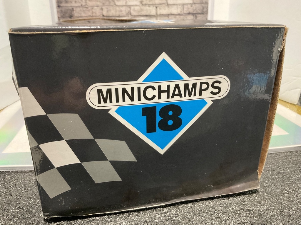 1:18 MINICHAMPS 12 JORDAN PEUGEOT 196 1996 M.BRUNDLE BOX DAMAGED image
