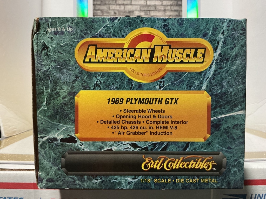 1/18 ERTL / AMERICAN MUSCLE - 1969 PLYMOUTH GTX [BLACK ON BLACK] image