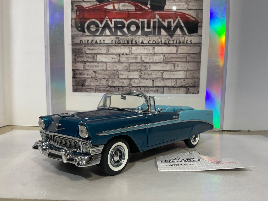 1:24 FRANKLIN MINT 1956 Chevy BEL AIR TWO TONE BLUE 874/1500 B11E022 image