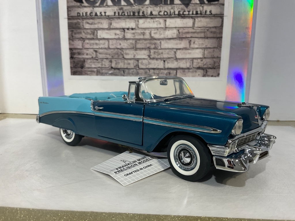 1:24 FRANKLIN MINT 1956 Chevy BEL AIR TWO TONE BLUE 874/1500 B11E022 image