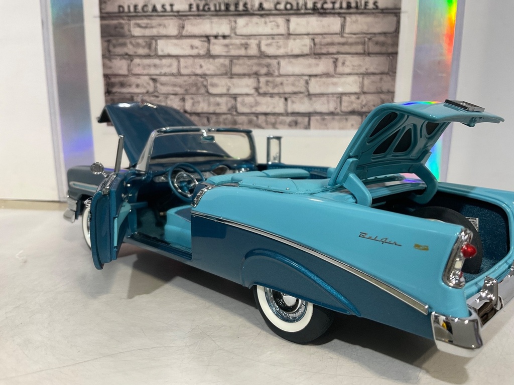 1:24 FRANKLIN MINT 1956 Chevy BEL AIR TWO TONE BLUE 874/1500 B11E022 image