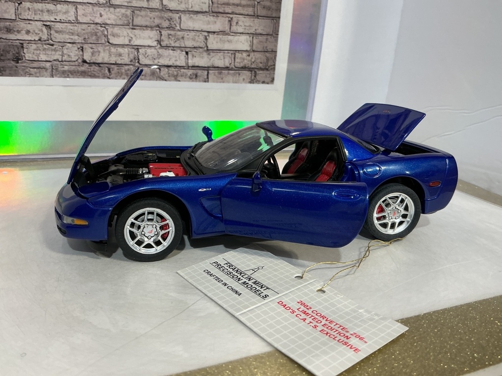 1:24 FRANKLIN MINT  DAD’S C.A.T.S 2002 CORVETTE Z06 BLUE  LE 695 /750 image