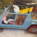 Smurfs Puffi  Jeep Vintage Smurf 1:24 Die Cast New NIB 1984 Burago Italy 80s image