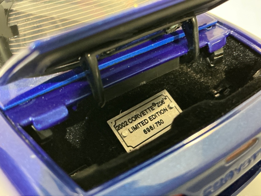 1:24 FRANKLIN MINT  DAD’S C.A.T.S 2002 CORVETTE Z06 BLUE  LE 696 /750 image
