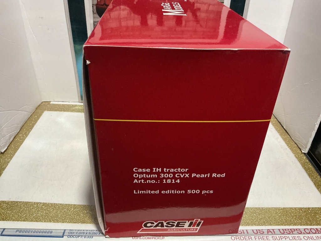 1/32 MARGE MODELS CASE IH TRACTOR OPTUM 300 CVX PEARL RED NO. 1814 image