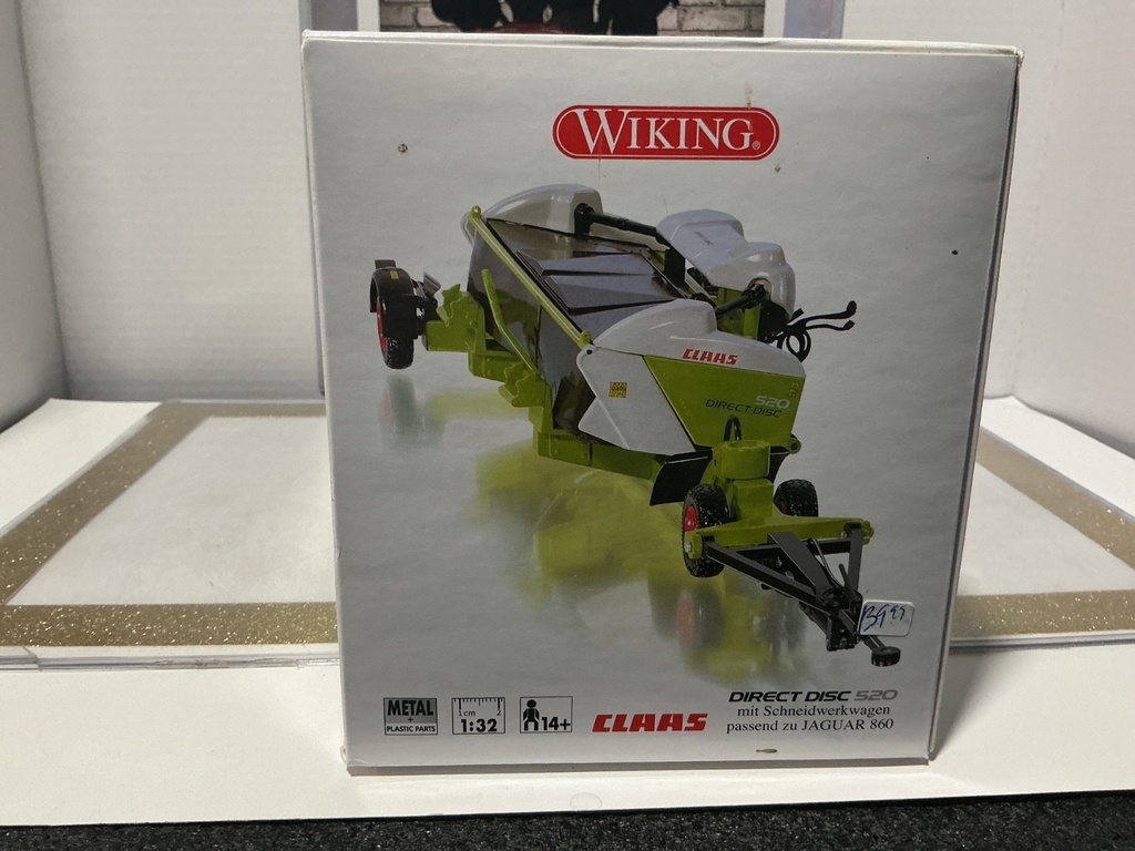1/32 WIKING - DIRECT DISC 520 MIT SCHNEIDWERKWAGEN PASSEND ZU CLAAS JAGUAR 860 image