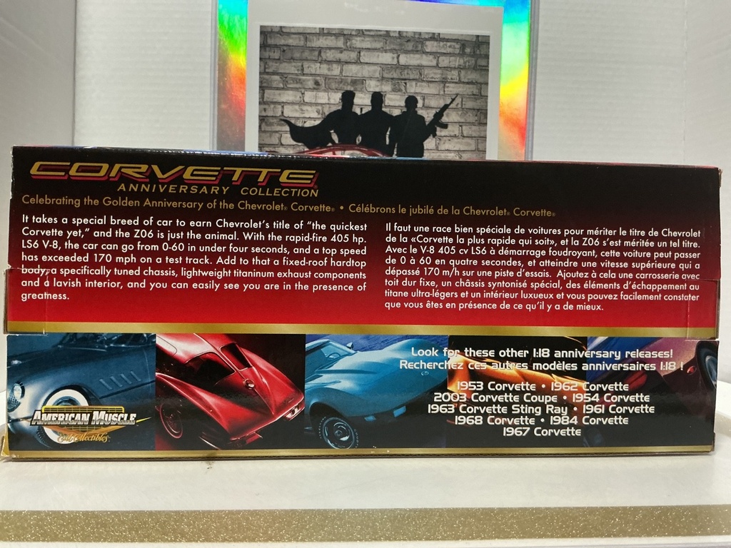 1:18 ERTL AMERICAN MUSCLE 2003 CORVETTE ZO6 BLUE ON BLACK image