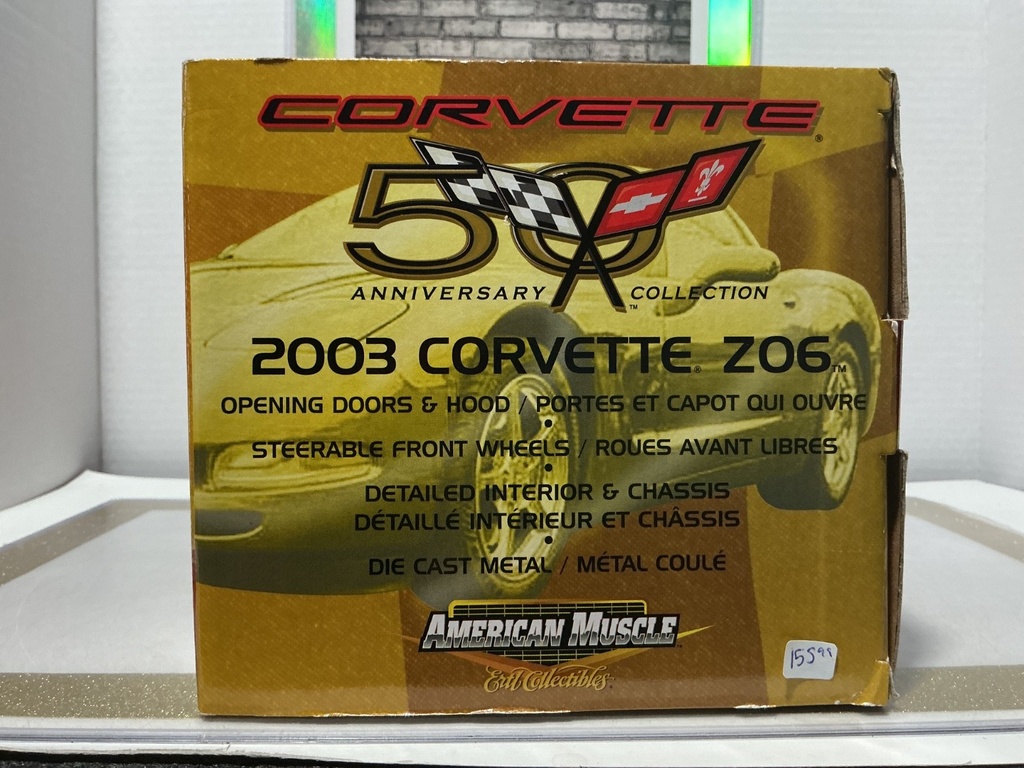 1:18 ERTL AMERICAN MUSCLE 2003 CORVETTE ZO6 BLUE ON BLACK image