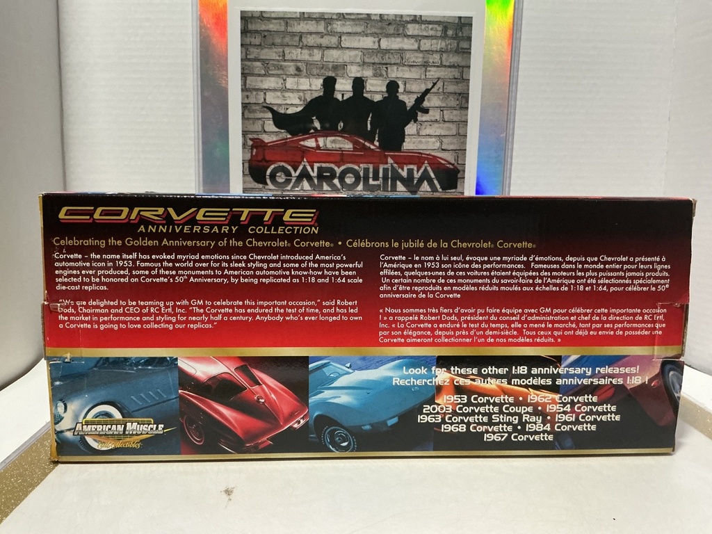 1:18 ERTL AMERICAN MUSCLE 2003 CORVETTE COUPE BLACK ON GRAY image