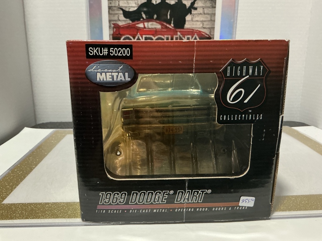 1:18 HIGHWAY 61 1969 DODGE DART BLUE ON BLACK image