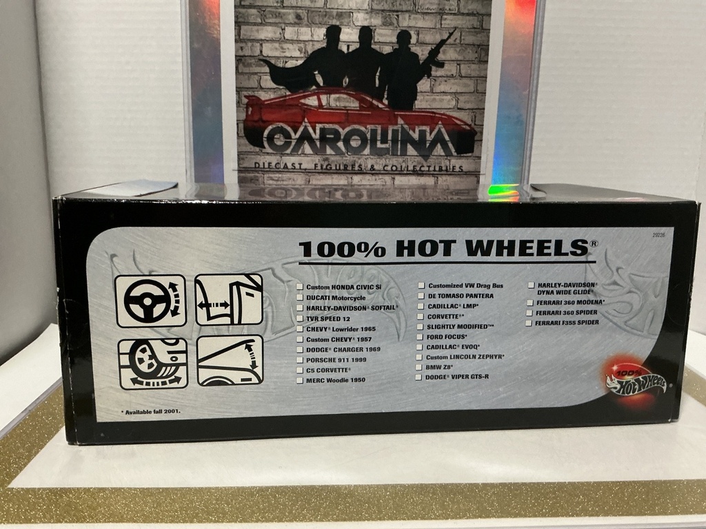 1:18 HOTWHEELS 100% CHEVROLET CORVETTE PRO STREET DRAGSTER RED ON BLACK image