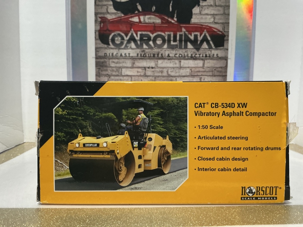 1/50 - NORSCOT MODELS - CAT CB-534D XW VIBRATORY ASPHALT COMPACTOR image