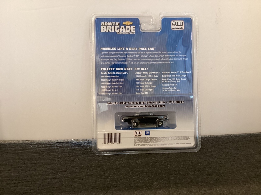 AUTO-WORLD XTRACTION HO SLOT CAR 1962 CHEVY IMPALA CONV. (BLACK) image