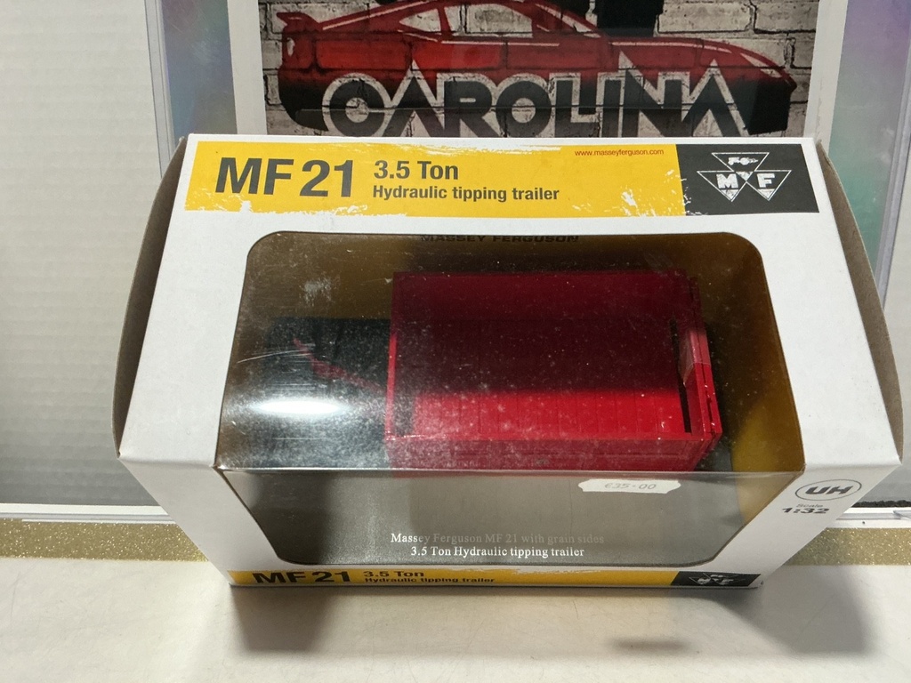 1/32 UNIVERSAL HOBBIES MF 21 3.5 TON HYDRAULIC TIPPING TRAILER W/ GRAIN SIDES image