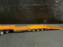 1/32 Marge Models  Triple Axle Lowboy Flatbed Trailer w Steerable Axles Yellow image