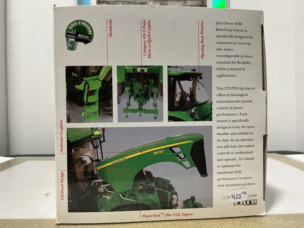1:32 SERIES II PRECISION 3 JOHN DEERE MODEL 8530 TRACTOR [USED] image