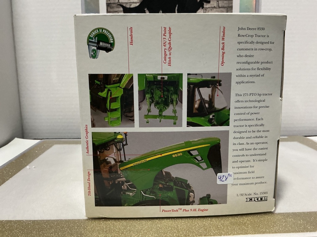 1:32 SERIES II PRECISION 3 JOHN DEERE MODEL 8530 TRACTOR EUROPEAN STYLING [USED] image