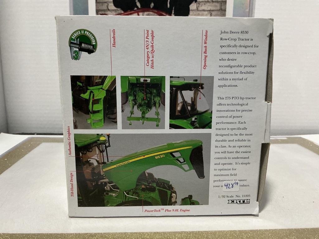 1:32 JOHN DEERE MODEL 8530 TRACTOR EUROPEAN STYLING [USED] image