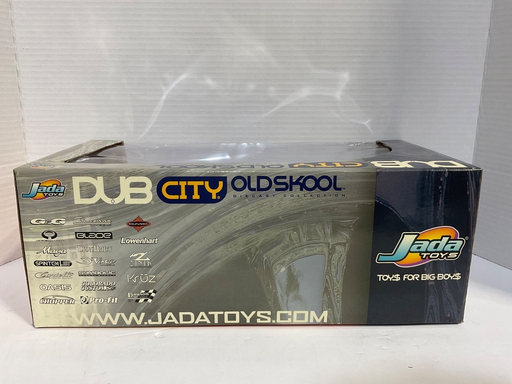 1:18 JADA TOYS DUB CITY OLD SKOOL 1956 CHEVROLET BEL AIR BLUE ON GREY image