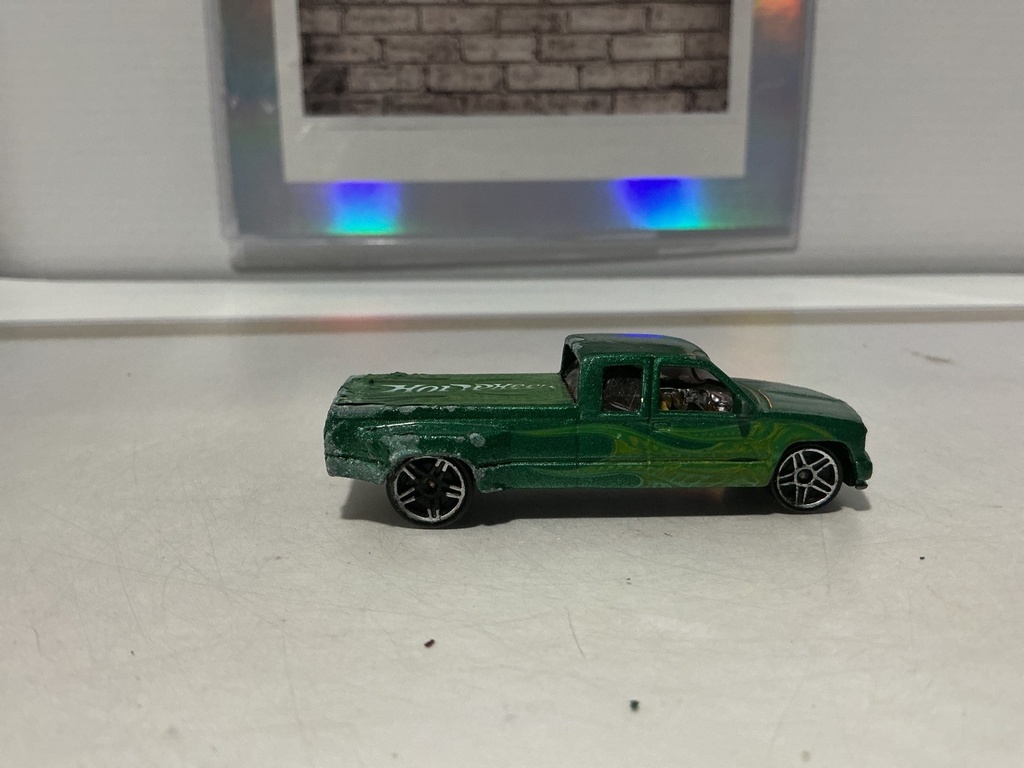HOT WHEELS CUSTOMIZED C3500 DUALLY PICKUP TRUCK  - USED/DAMAGED image