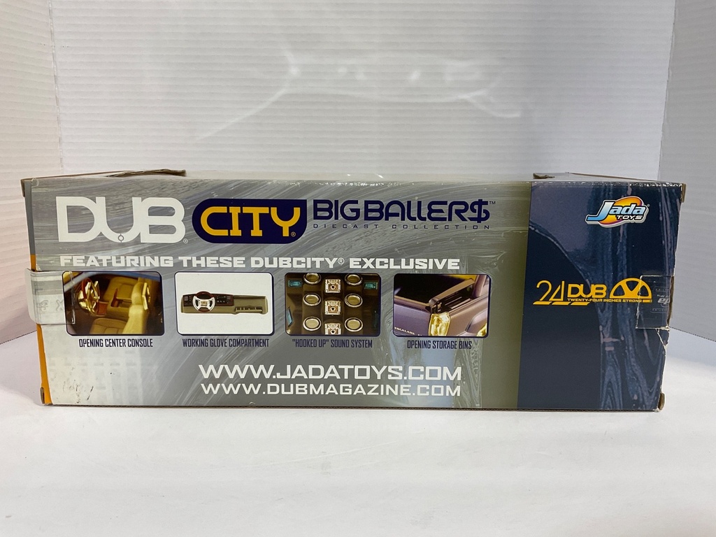 1:18 JADA TOYS DUB CITY BIG BALLERS CADILLAC ESCALADE (DISPLAYED) CREAM ON GREY image