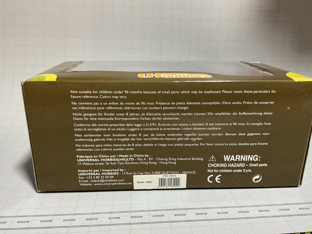 1/32 UNIVERSAL HOBBIES BENNE JOSKIN 22/50 DUMP TRAILER    {DISPLAYED} image