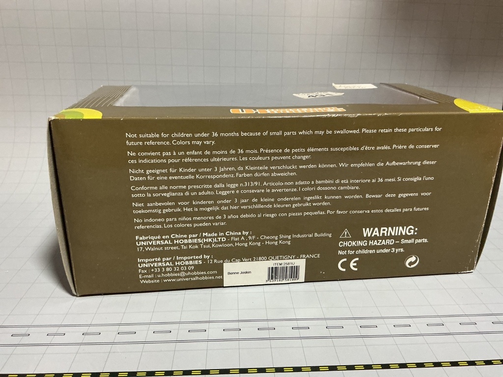 1/32 UNIVERSAL HOBBIES BENNE JOSKIN 22/50 DUMP TRAILER     {DISPLAYED} image