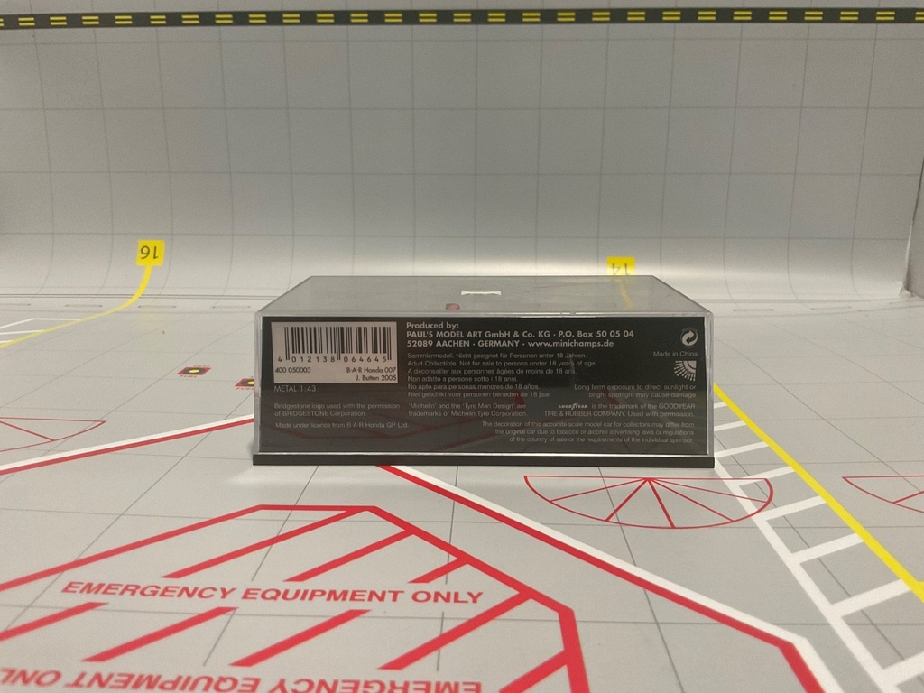 1:43 MINICHAMPS FORMULA 1 B-A-R HONDA 007 J. BUTTON 2005 image
