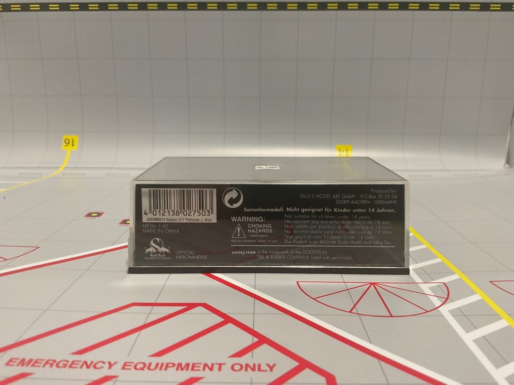 1:43 MINICHAMPS FORMULA 1 SAUBER C 17 PETRONAS J. ALESI image