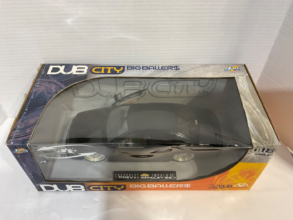 1:18 JADA TOYS DUB CITY (DISPLAYED) CHEVROLET IMPALA SS BLACK ON GREY image
