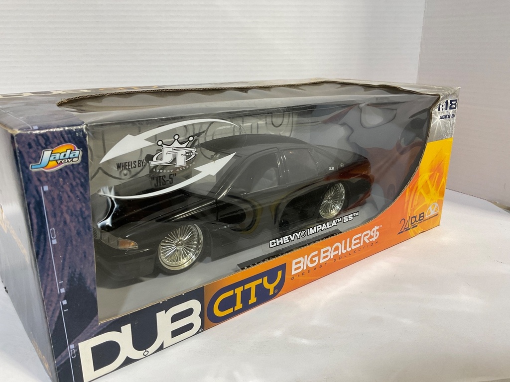 1:18 JADA TOYS DUB CITY (DISPLAYED) CHEVROLET IMPALA SS BLACK ON GREY image