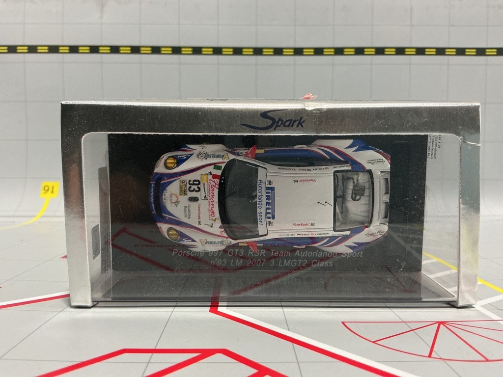 1:43 SPARK PORSCHE 997 GT3 RSR TEAM AUTORLANDO SPORT N93 LM 2007 3RD LMGT2 CLASS image