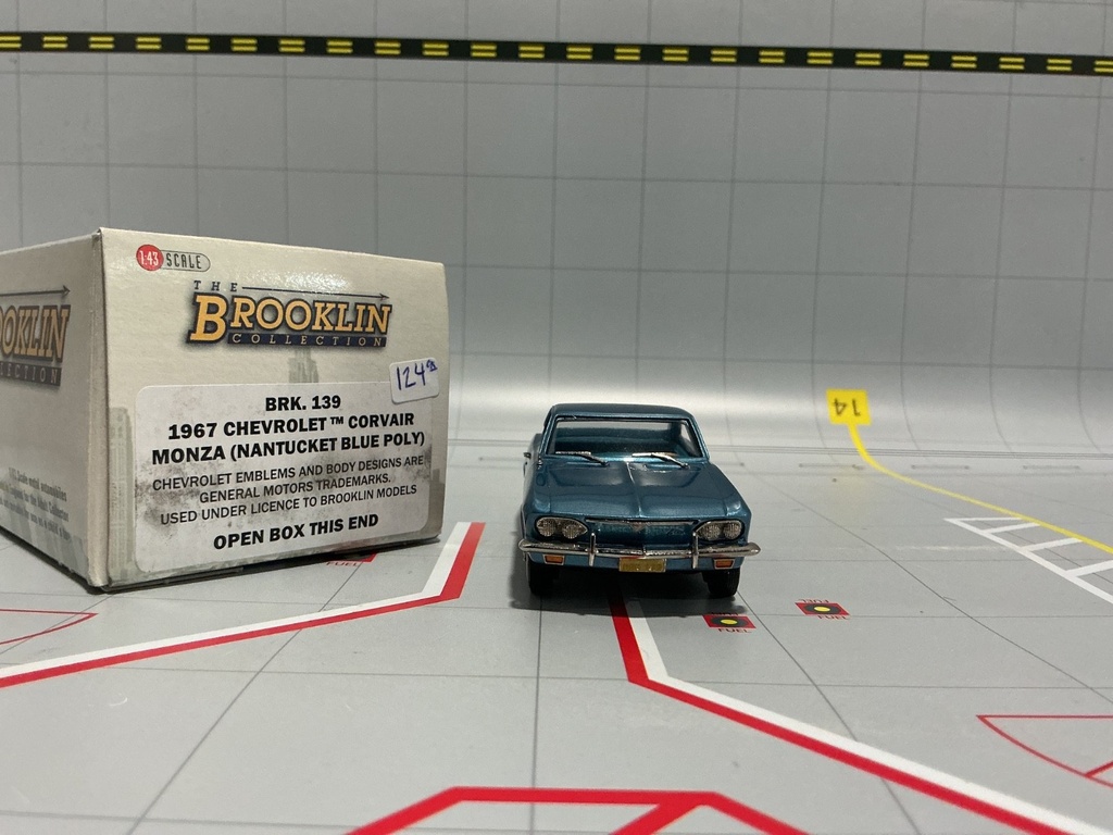 1:43 BROOKLIN MODELS BRK 139 1967 CHEVROLET CORVAIR MONZA (NANTUCKET BLUE POLY) image