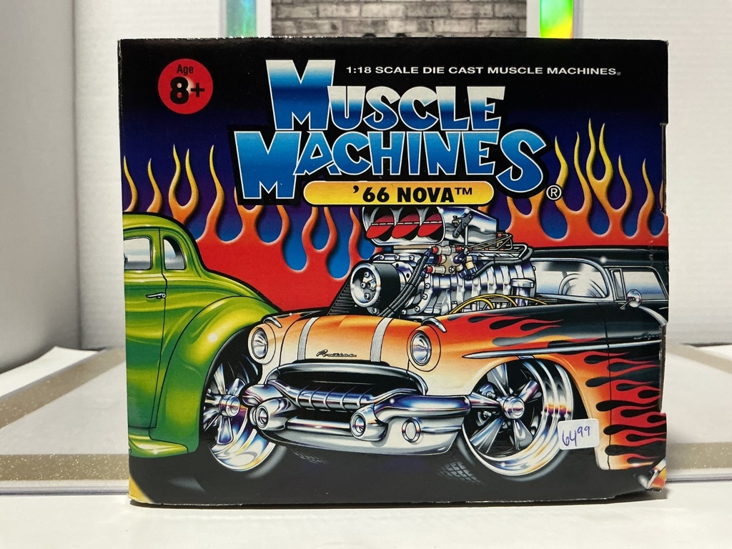 1/18: MUSCLE MACHINES RED WHITE AND BLUE  ‘66 NOVA image